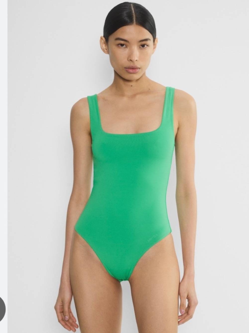 Babaton Vibrant Green Square-Neck Bodysuit small